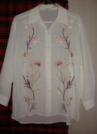 Красивая нарядная свободная блузка next с вышивкой1 фото