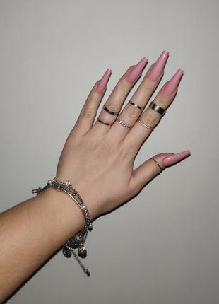 Накладні нігті рожеві 24 штуки2 фото