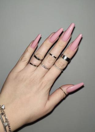Накладні нігті рожеві 24 штуки