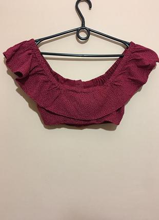 Топ на плечи topshop spot frilly bardot top6 фото