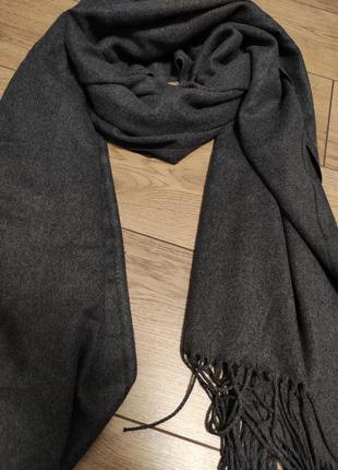Чоловічий шарф сірий однотонний2 фото
