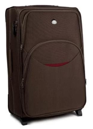 Дорожня текстильна валіза wings 1708 розмір s (ручна поклажа) коричневий1 фото