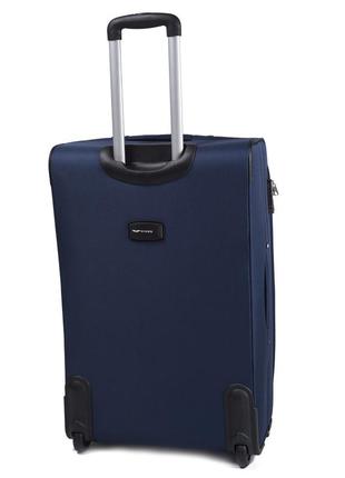 Дорожный тканевый синий чемодан 2 колеса wings 1708 l 74х48х30 см2 фото