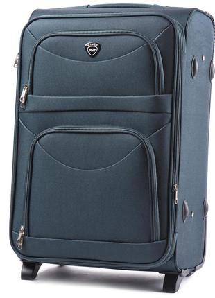 Дорожный чемодан зеленый большой из ткани на 2 колеса wings прочный чемодан l текстильный тканевой чемодан