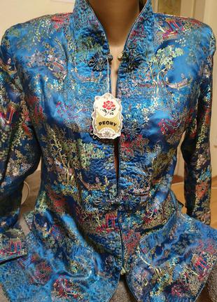 Пиджак. peony china shanghai  clothe 36 rayon атласная вишивк