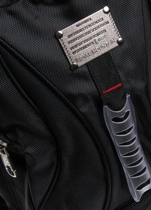 Городской, туристический рюкзак с уплотненной спинкой r-mountain черного цвета, большой рюкзак с расширением3 фото