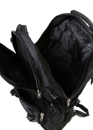Городской, туристический рюкзак с уплотненной спинкой r-mountain черного цвета, большой рюкзак с расширением2 фото