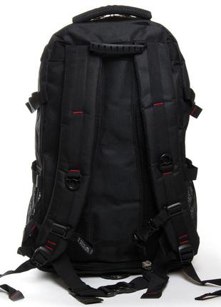 Городской, туристический рюкзак с уплотненной спинкой r-mountain черного цвета, большой рюкзак с расширением4 фото