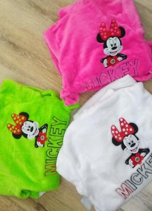 Теплий махровий халат дитячий для дівчинки з міккі