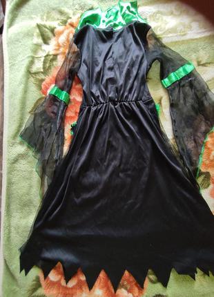 Карнавальна сукня на хелловін леді вамп, відьми на 7-8лет4 фото