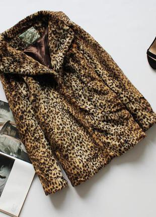 Класна трендова еко шубка лео принт з 8 new look