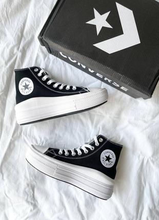 🌟😍converse ctas movie high black😍🌟женские кеды конверс на платформе, кроссовки на толстой подошве конверс, жіночі кеди5 фото