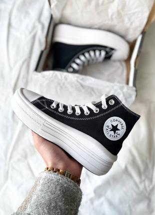 🌟😍converse ctas movie high black😍🌟женские кеды конверс на платформе, кроссовки на толстой подошве конверс, жіночі кеди3 фото