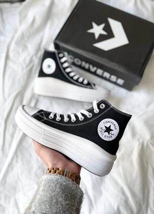 🌟😍converse ctas movie high black😍🌟женские кеды конверс на платформе, кроссовки на толстой подошве конверс, жіночі кеди4 фото