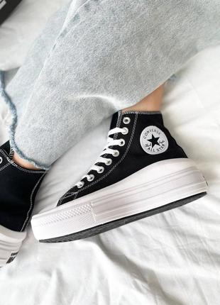 🌟😍converse ctas movie high black😍🌟женские кеды конверс на платформе, кроссовки на толстой подошве конверс, жіночі кеди6 фото