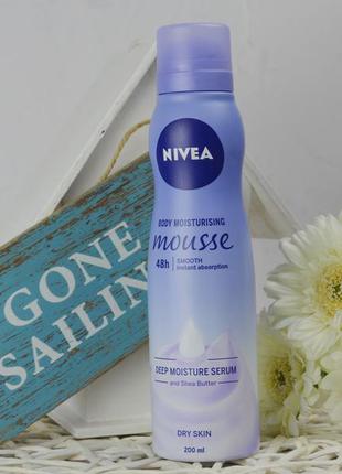 Мус-лосьйон для тіла з маслом ши nivea mousse body lotion 48h shea butter 200 ml