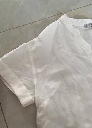 Сукня сорочка біле бавовняне плаття трапеція6 фото