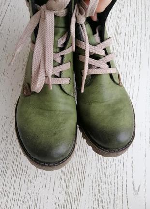 Зеление, теплие, демисезонние ботинки3 фото
