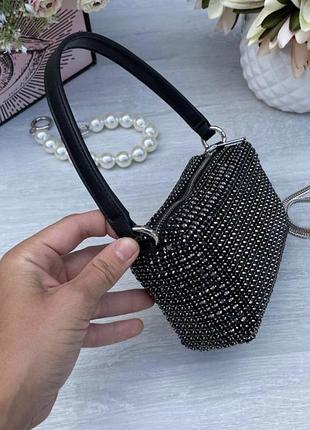 Женская вечерняя сумочка клатч с камнями