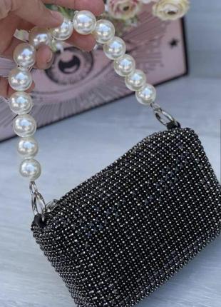 Женская вечерняя сумочка клатч с камнями