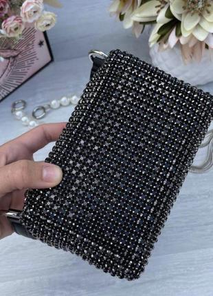 Женская вечерняя сумочка клатч с камнями