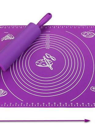 Силіконовий килимок для розкачування тіста mat violet 40*30 см коврик для теста