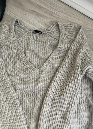 Серо бежевый свитер джемпер h&m классная вязка4 фото