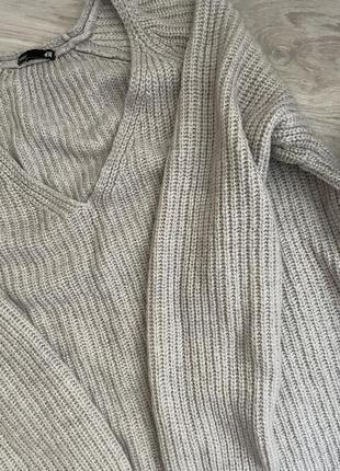 Серо бежевый свитер джемпер h&m классная вязка8 фото