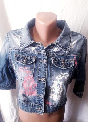 Джинсова курточка укорочена