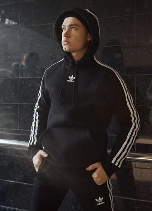 Утеплене чоловіче худі adidas grot чорне