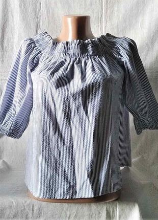 Блуза смужка полоска оверсайз1 фото