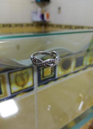 Серебряное кольцо бесконечность, кольцо из серебра размер 16 знак бесконечность7 фото