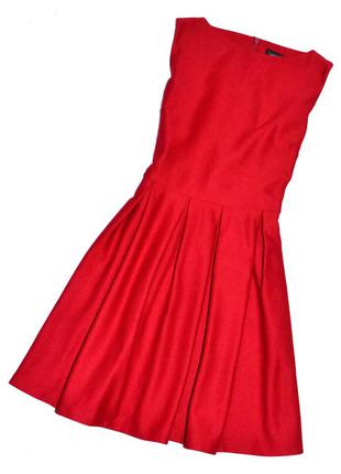 Topshop красное фактурное платье с пышной юбкой. л.12.402 фото