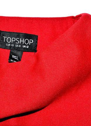 Topshop красное фактурное платье с пышной юбкой. л.12.408 фото