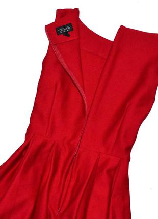 Topshop красное фактурное платье с пышной юбкой. л.12.409 фото