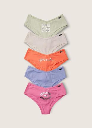 Красивенные хлопковые трусики в наборе pink victoria's secret