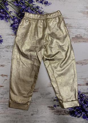 Брюки, штаны золотые, золотистые zara, на 116 см( на 5-6 лет)7 фото