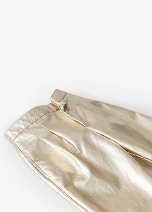 Брюки, штаны золотые, золотистые zara, на 116 см( на 5-6 лет)