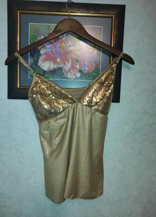 Блуза - майка,золотиста з паєтками італія