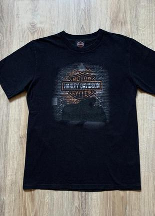 Чоловіча вінтажна бавовняна футболка з принтом harley davidson vintage