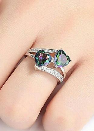 Каблучка кольцо 17 розмір два серця