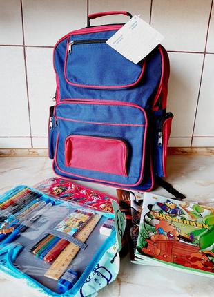 Новый школьный, городской рюкзак с пеналами и дневниками