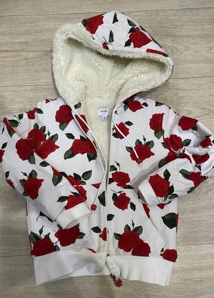 Тепла меховушка кофта толстовка oggi на 6 років