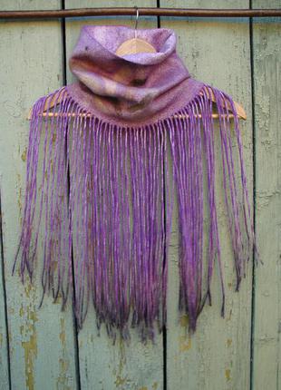 Снуд (круговой шарф, труба, хомут) валяный женский двусторонний ручной работы