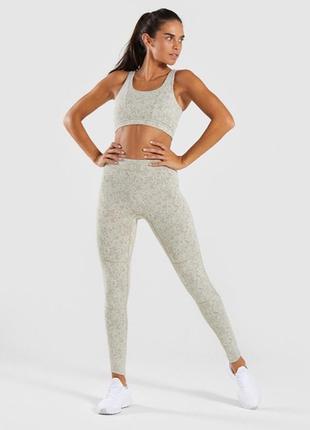 Фітнес комплект gymshark fleur texture fashed khaki marl