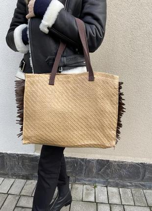 Пляжна сумка з паперу з бахромою l'erbolario