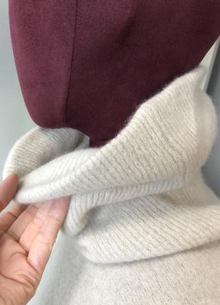 Кашемировый свитер джемпер водолазка оверсайз кашемир 100% люкс премиум молочный белый8 фото