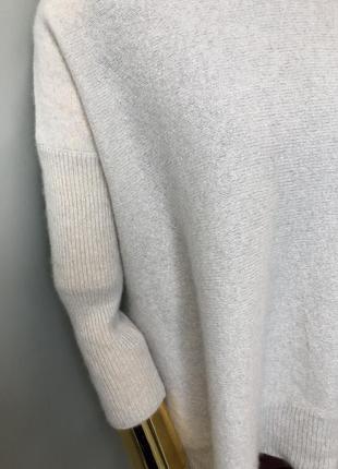 Кашемировый свитер джемпер водолазка оверсайз кашемир 100% люкс премиум молочный белый5 фото