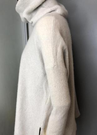 Кашемировый свитер джемпер водолазка оверсайз кашемир 100% люкс премиум молочный белый7 фото