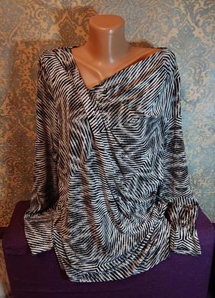 Женская блуза в полоску блузка блузочка кофта большой размер батал 50 /525 фото